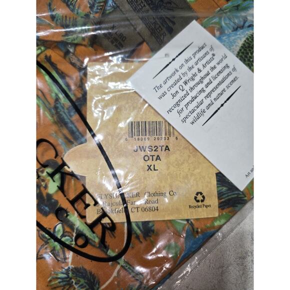 Flyshacker Clothing Men's Button Down Shirt Fish Print Orange XL - Picture 3 of 4